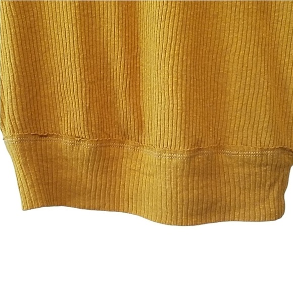 🌸2/$25 NWT Goldenrod Free People Wedge Top Baby Turtleneck Cap Sleeve Ribbed - Picture 7 of 7